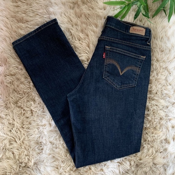 LEVI’s, 512 Dark Wash Straight Leg Jeans